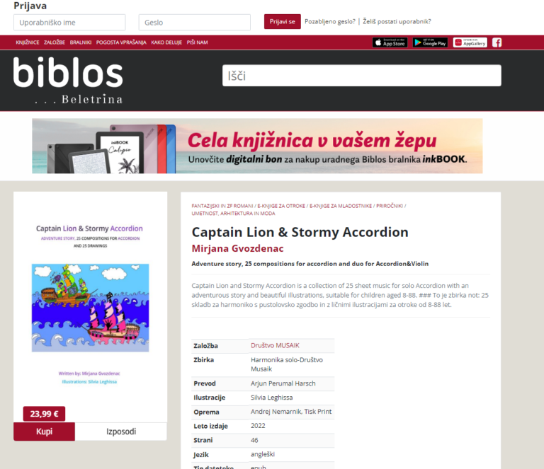 Captain Lion and Stormy Accordion- BIBLOS e-book